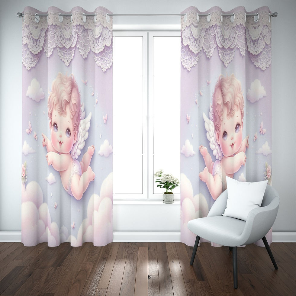 Baby Cherub Blackout Grommet Curtains