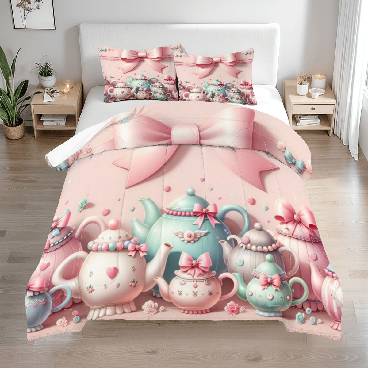Pink Tea Party Comforter Set