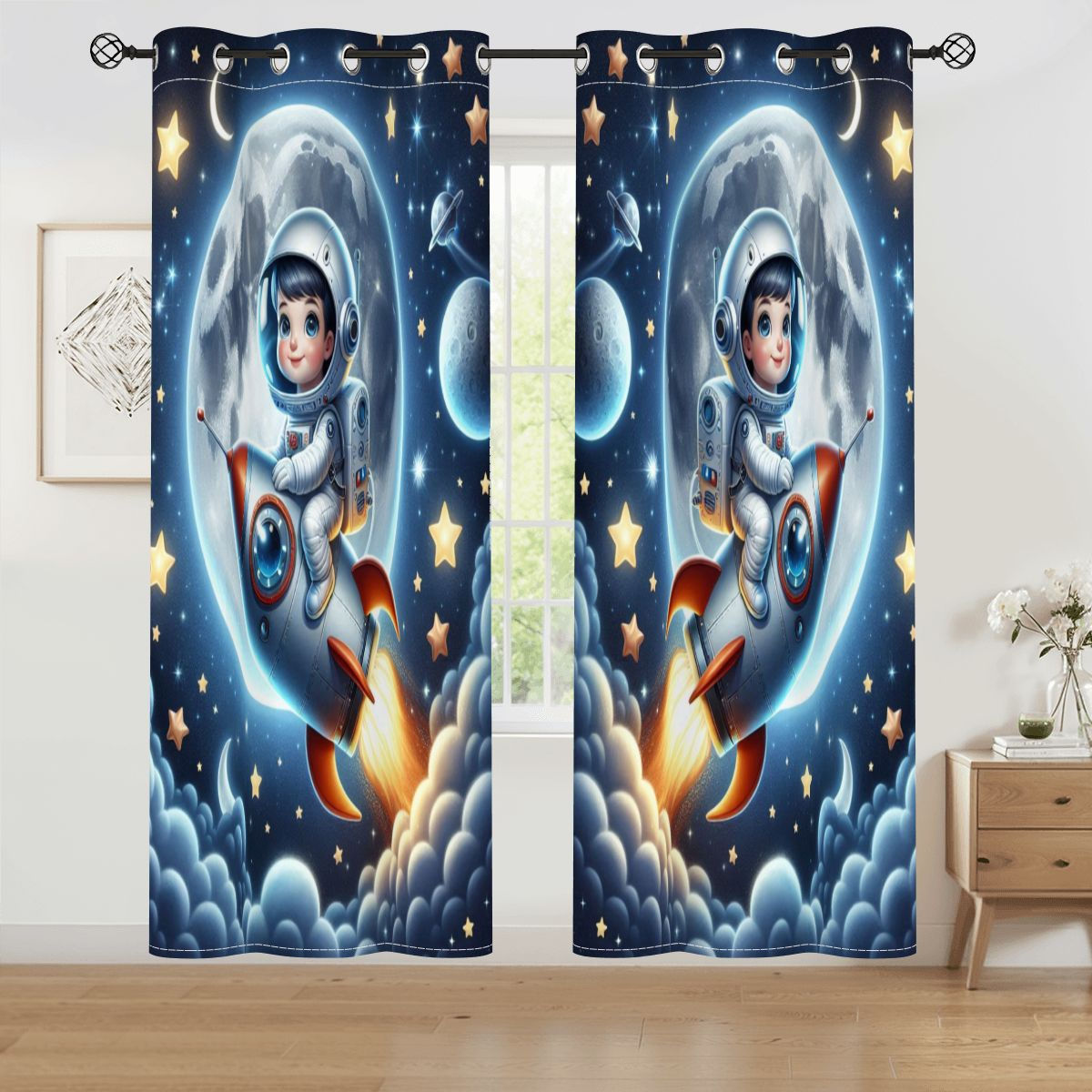 Rocket Boy Blackout Curtains
