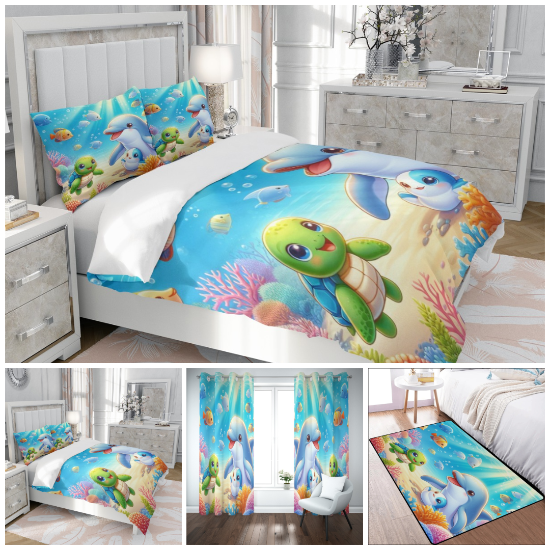 X Dolphin N Friends Comforter Set