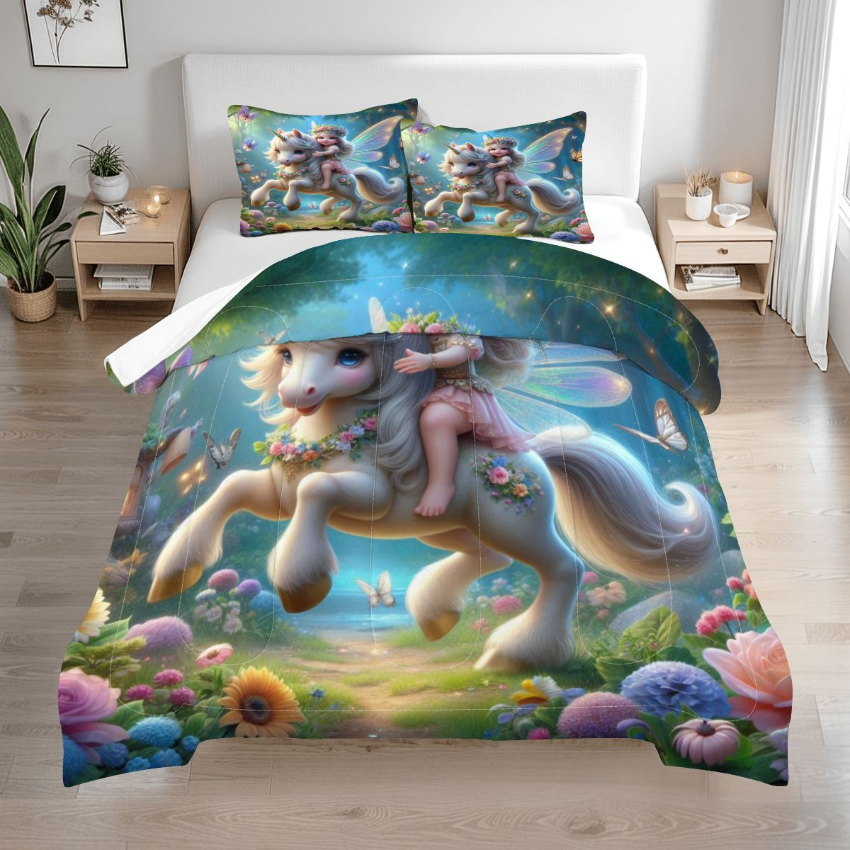 Unicorn Rider Girls Comforter Set