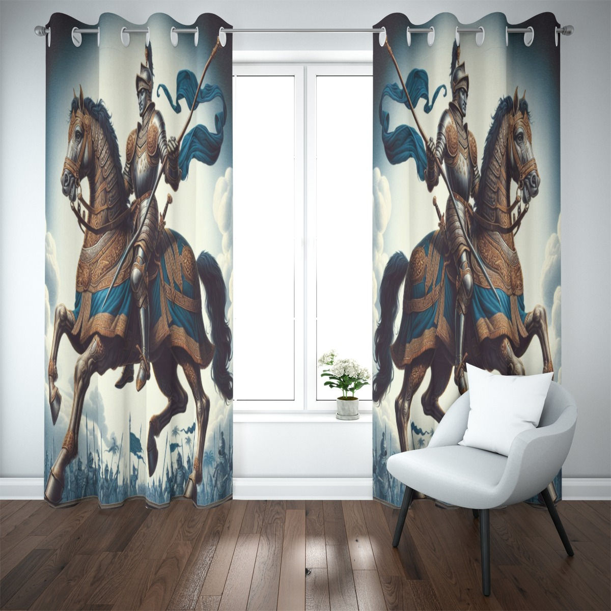 Bold Knight Blackout Grommet Curtains