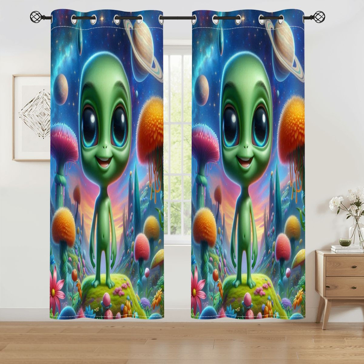 Alien Blackout Curtains Multi Sizes