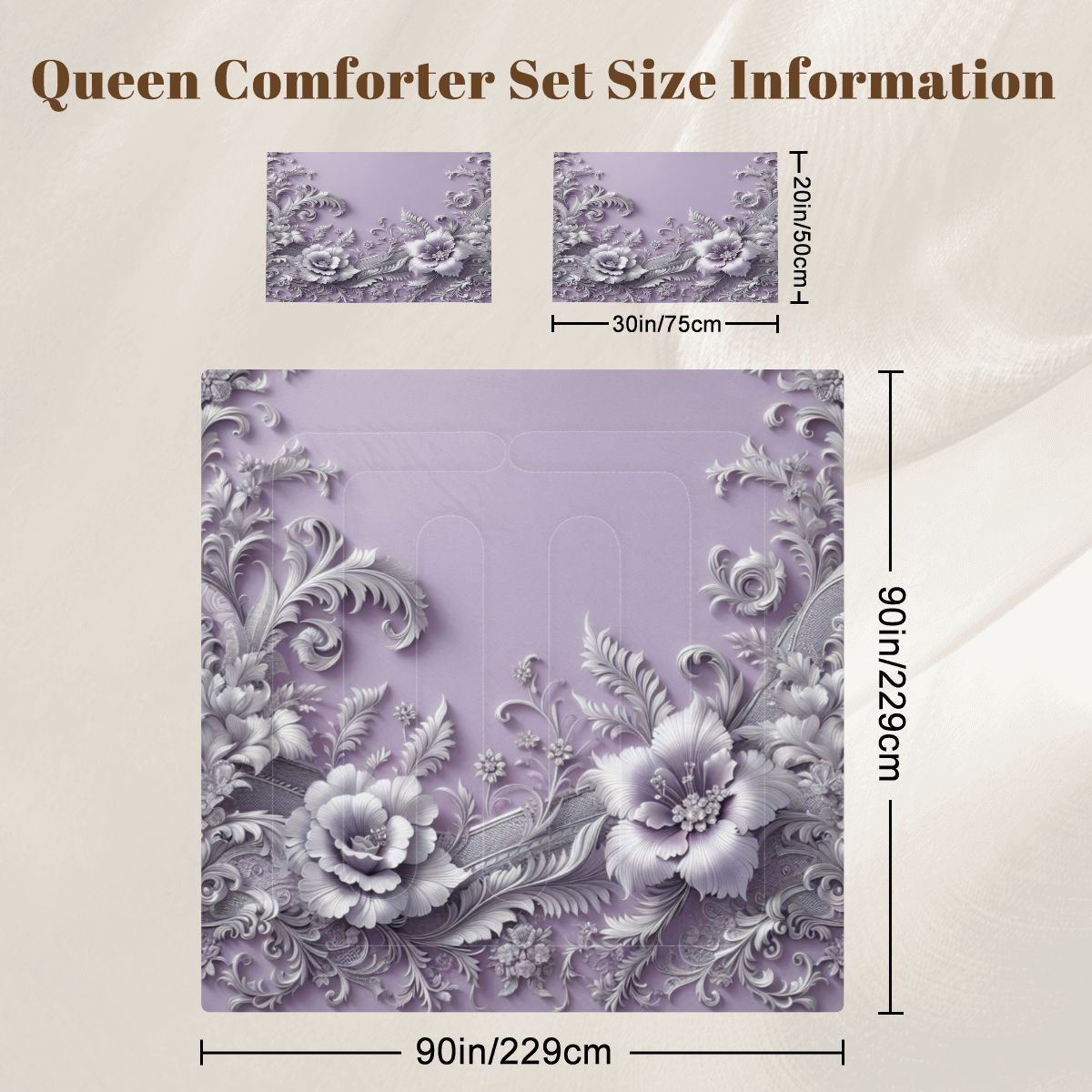 Lavender Floral Comforter Set