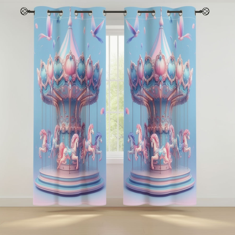 Thumbnail: Lavender Carousel Blackout Curtains