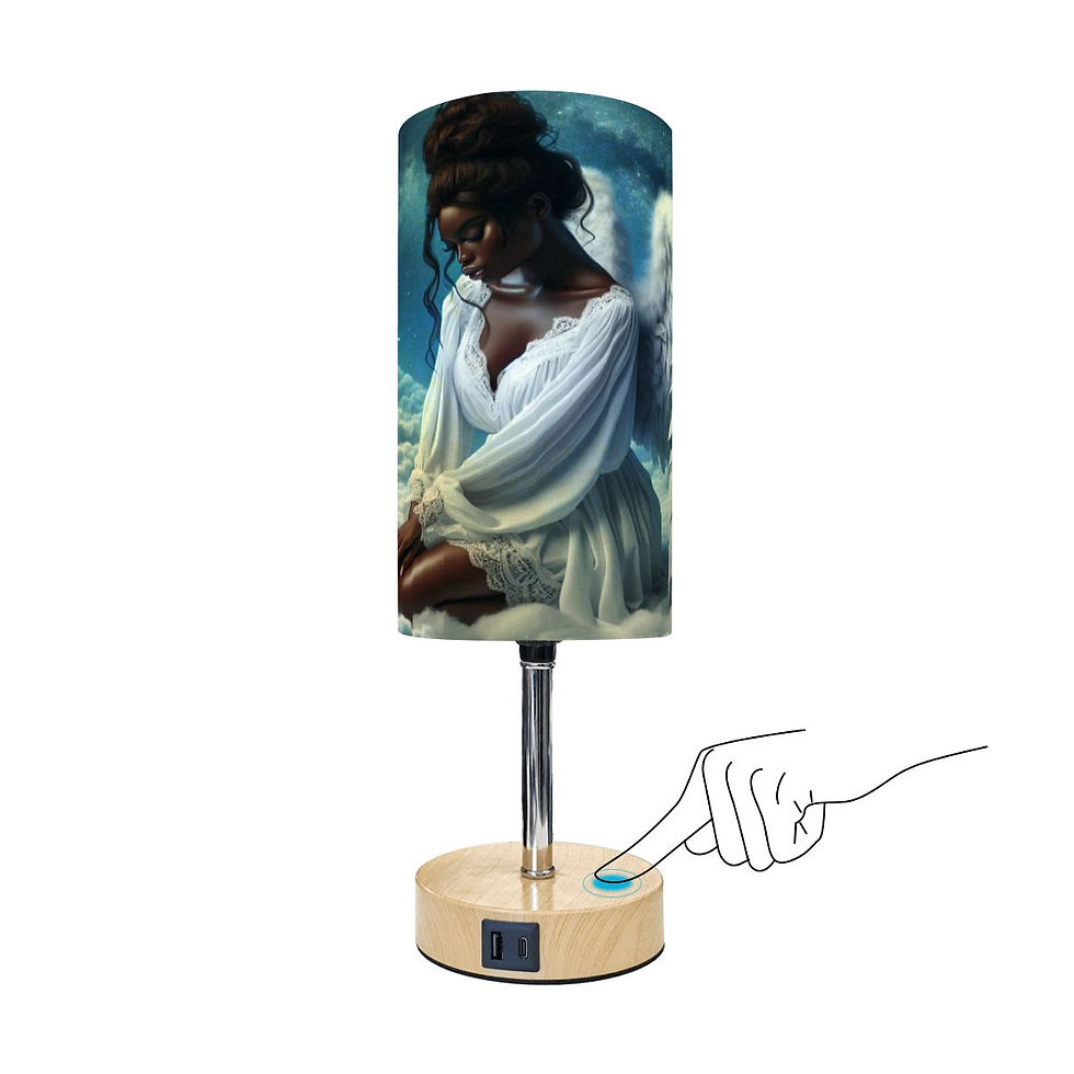 Blue Angel Touch Bedside Table Lamp with USB