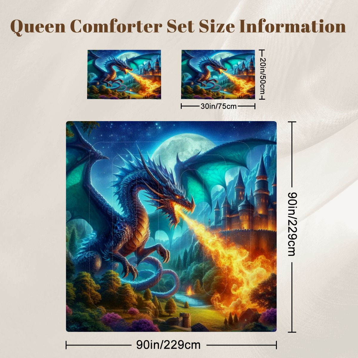 X Blue Dragon Comforter Set