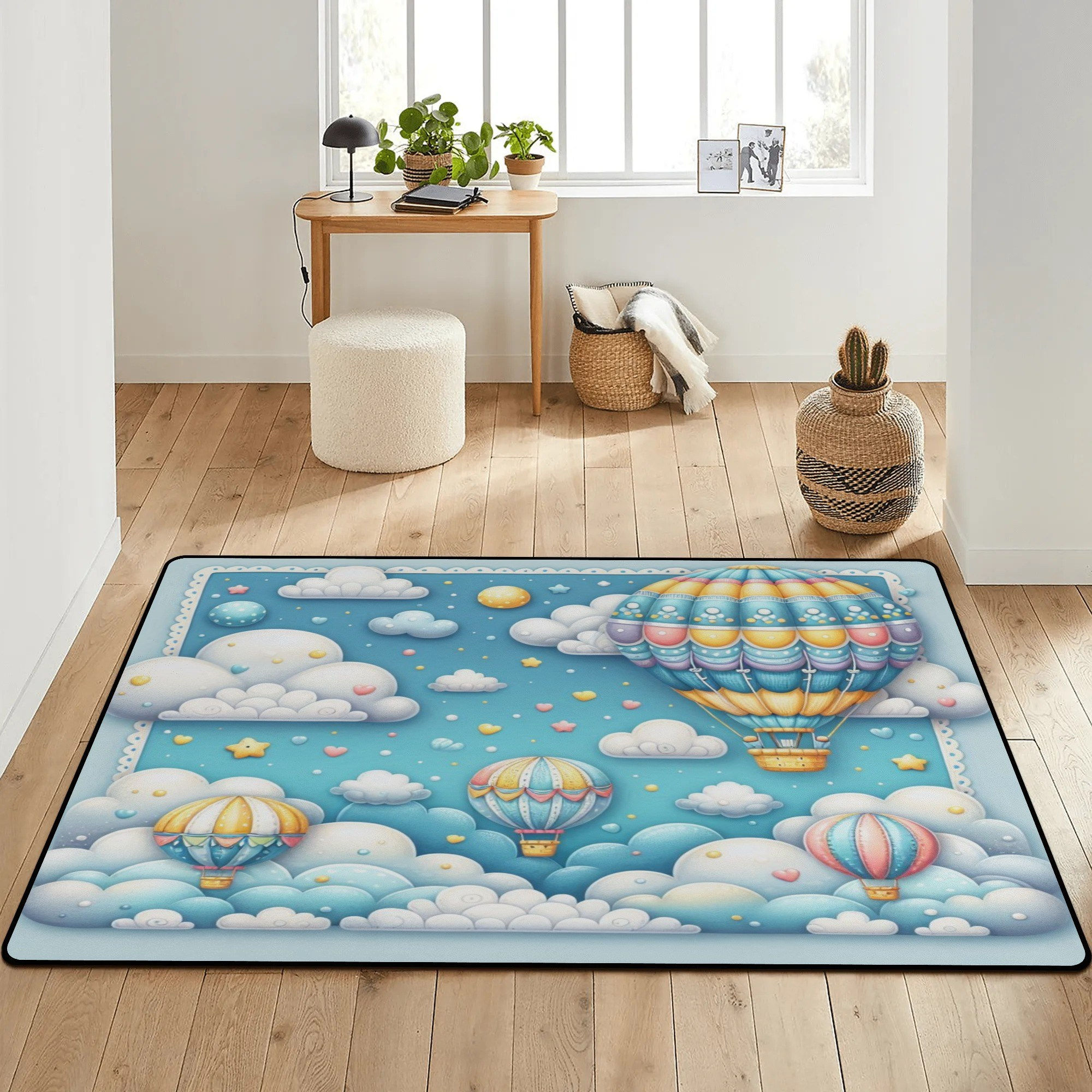 Hot Air Balloons Area Bedroom Rug
