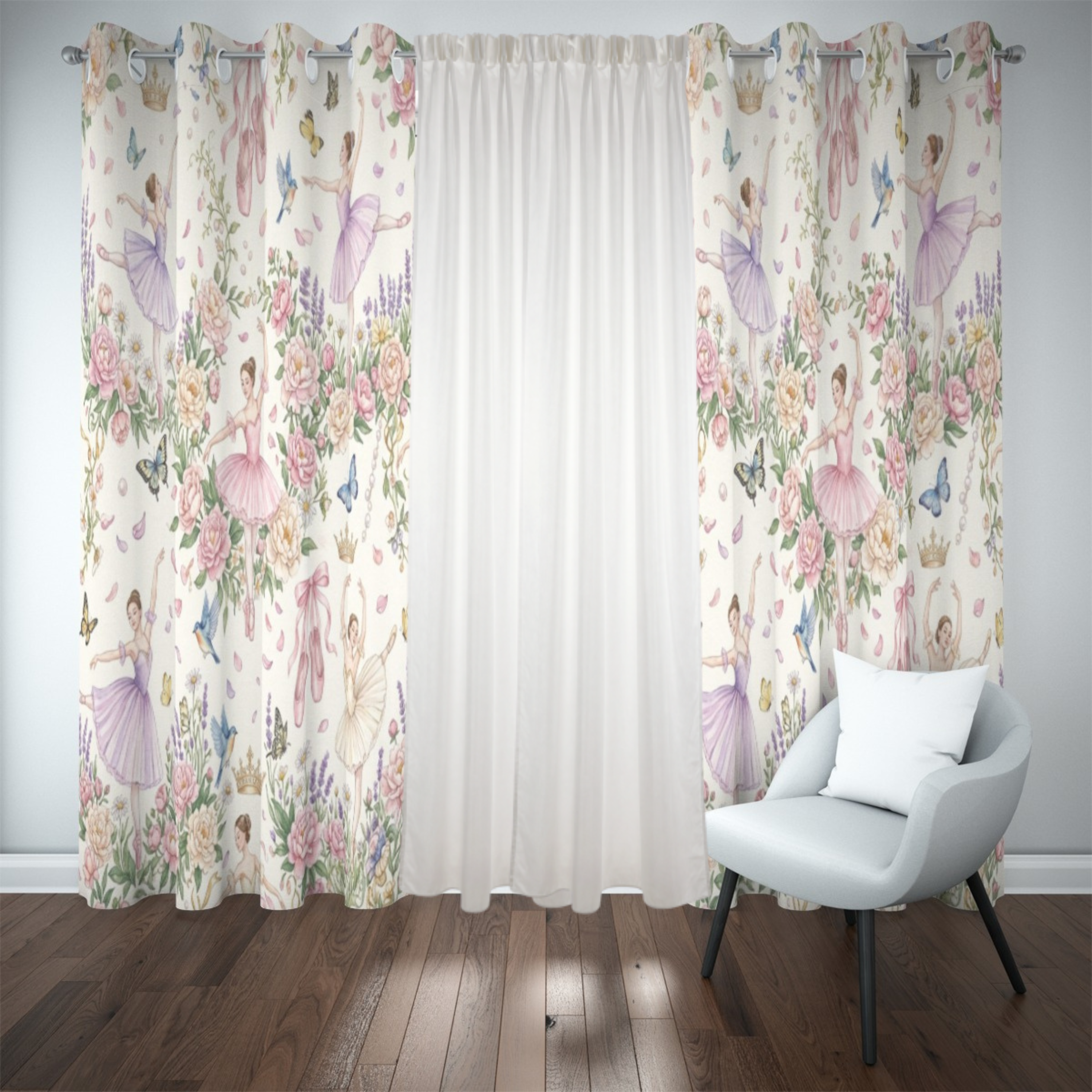 Butterflies & Ballerinas Blackout Curtains