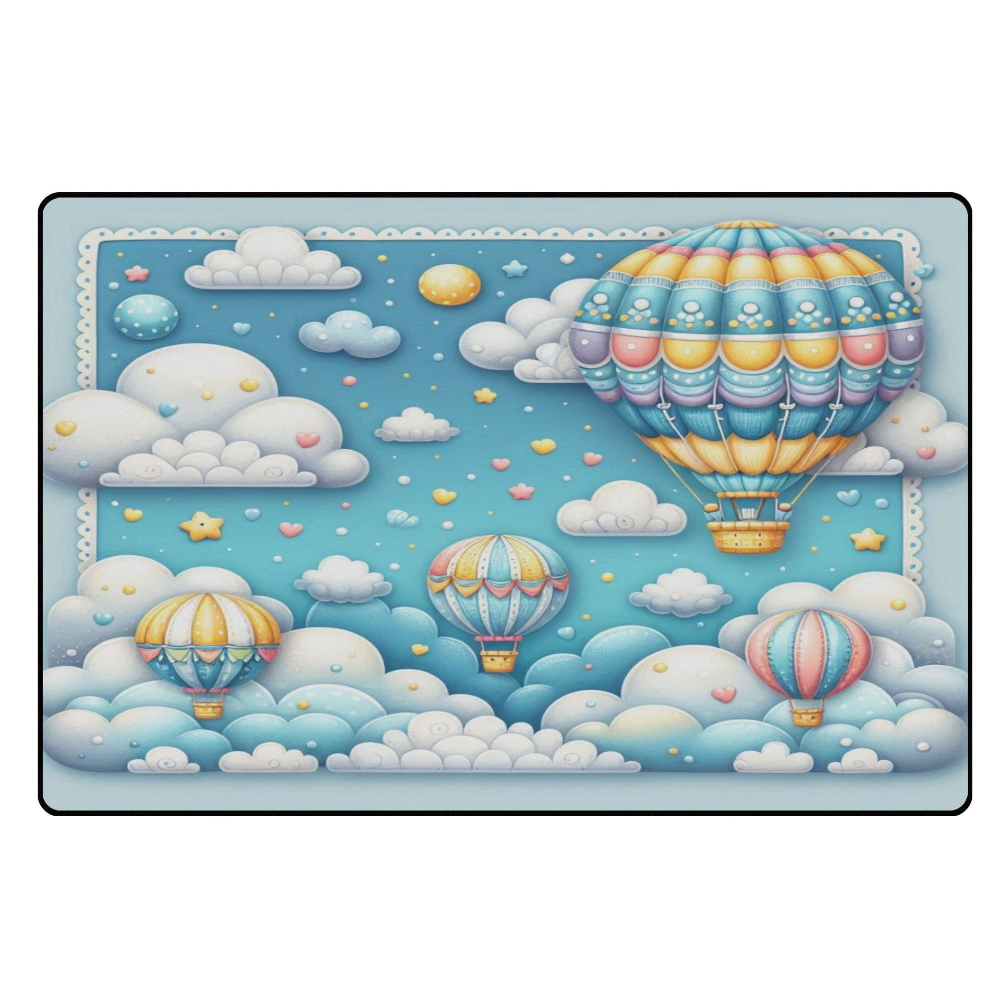 Hot Air Balloons Area Bedroom Rug