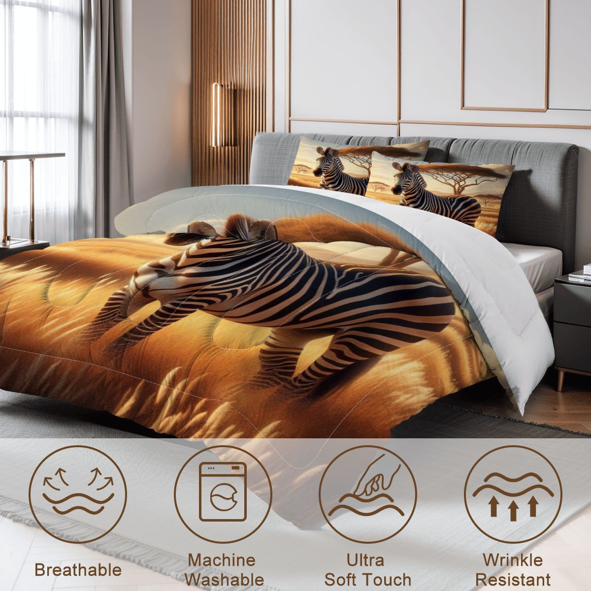 Zebra Comforter Set