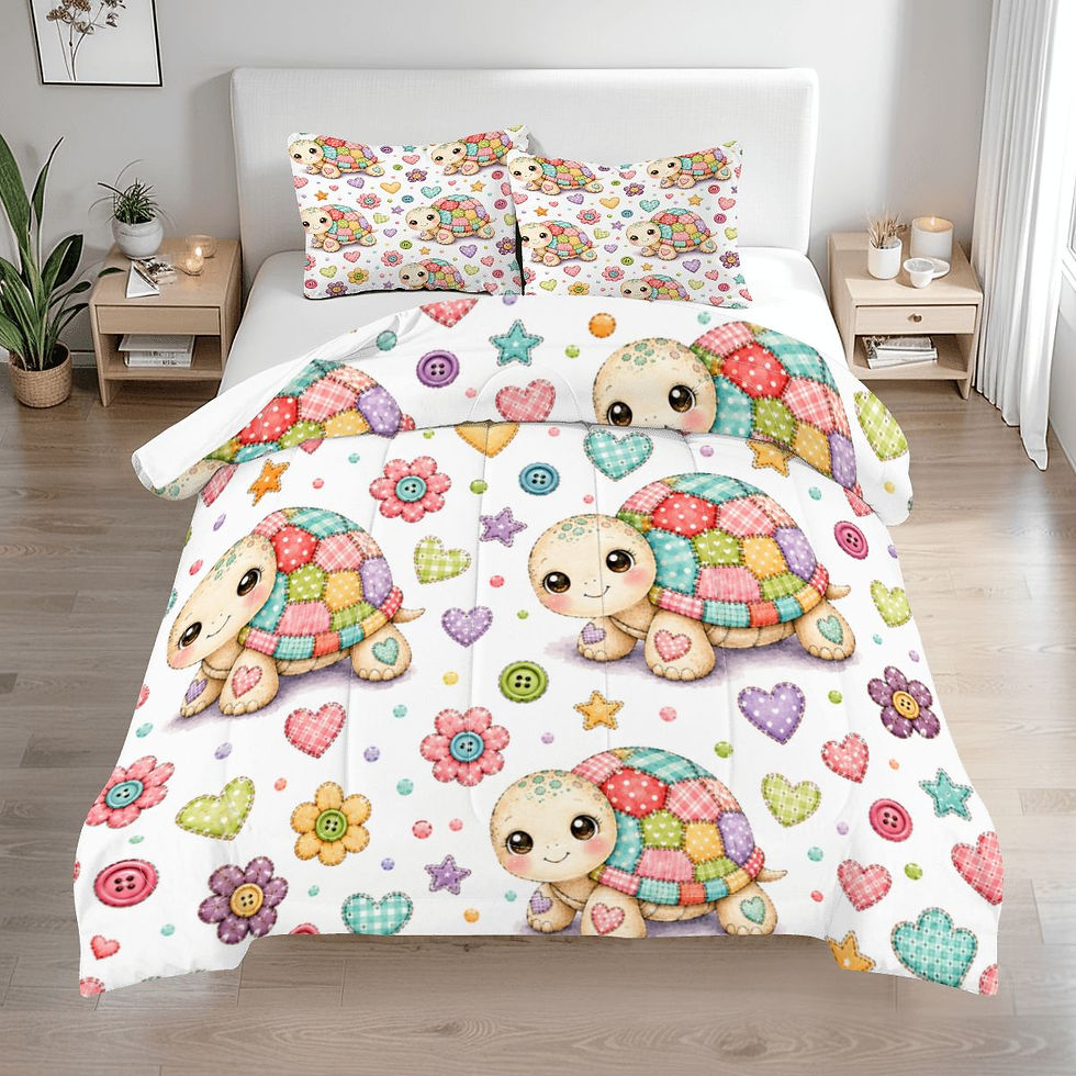 Thumbnail: Patchwork Turtles Comforter Set