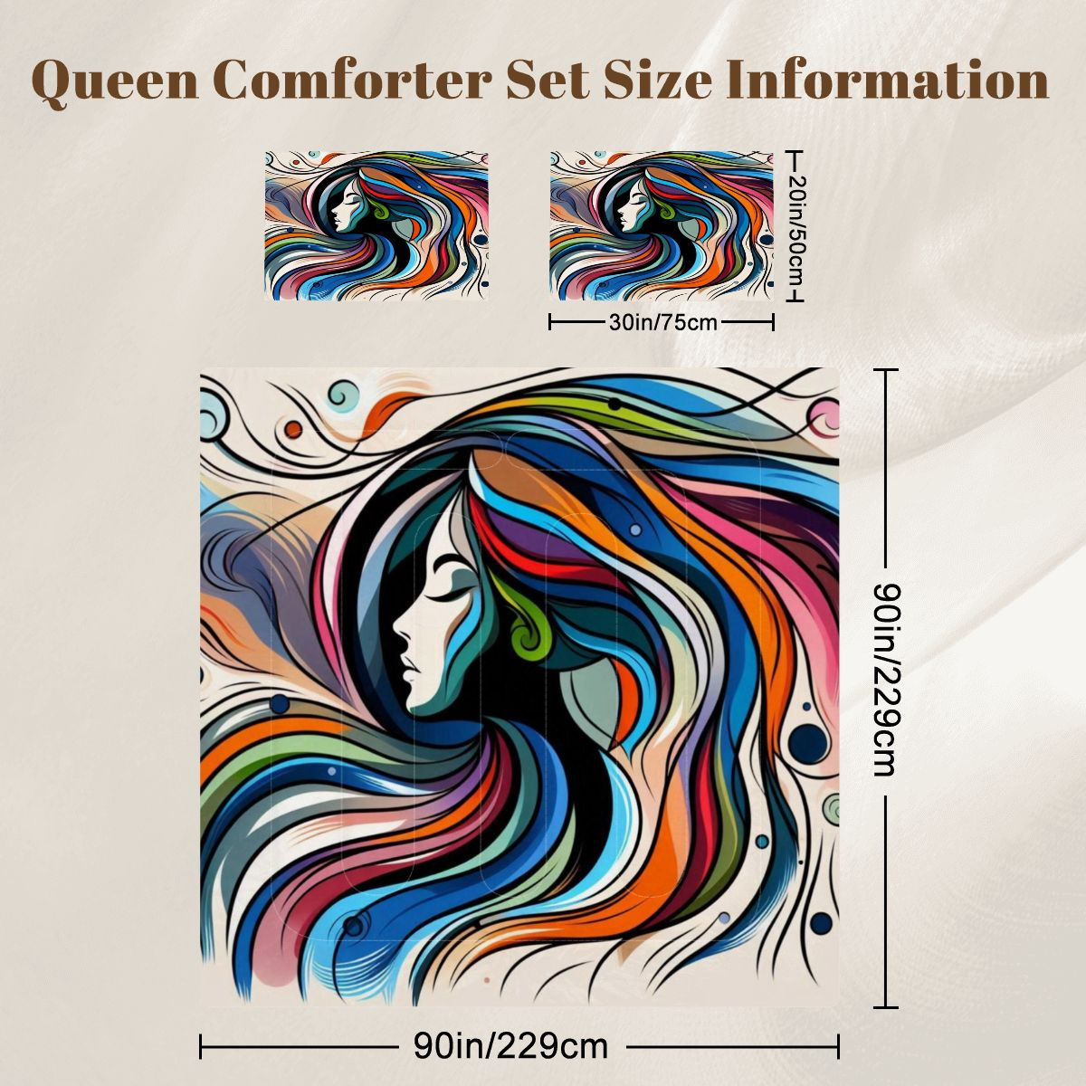 X Colorful Shilouette Comforter Set