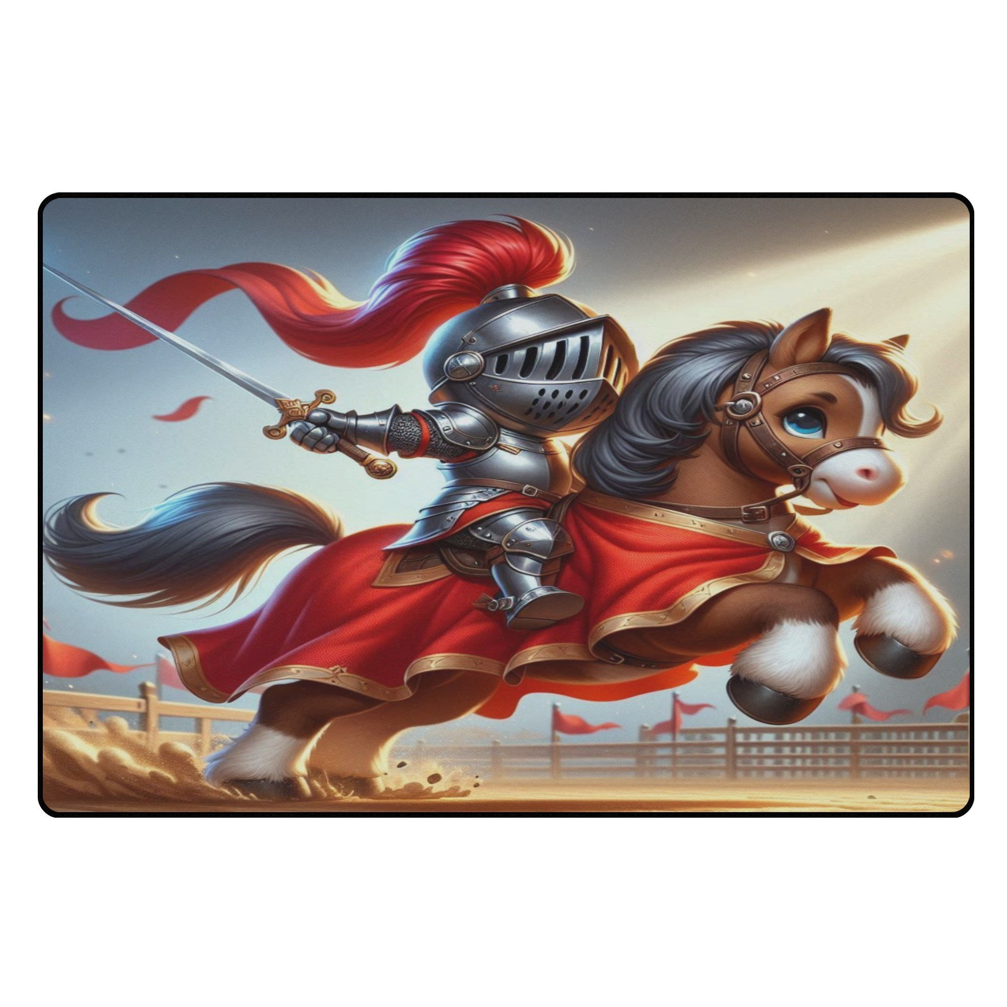 Red Knight Bedroom Rug