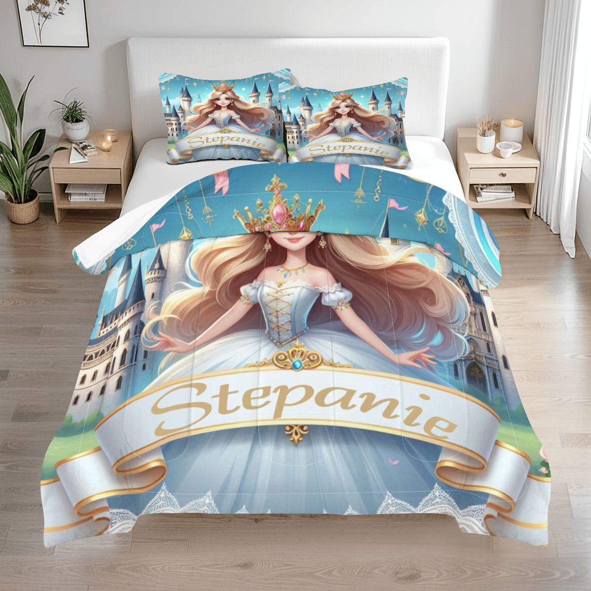 Princess A Personalized Comforter Set