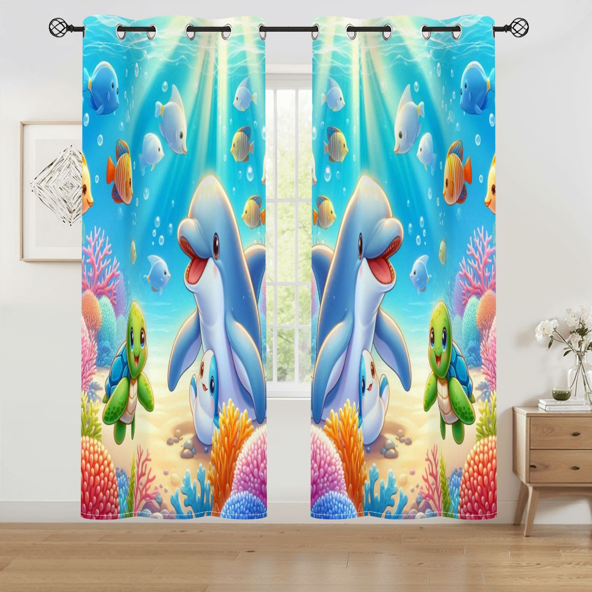 Dolphin N Friends  Blackout Curtains