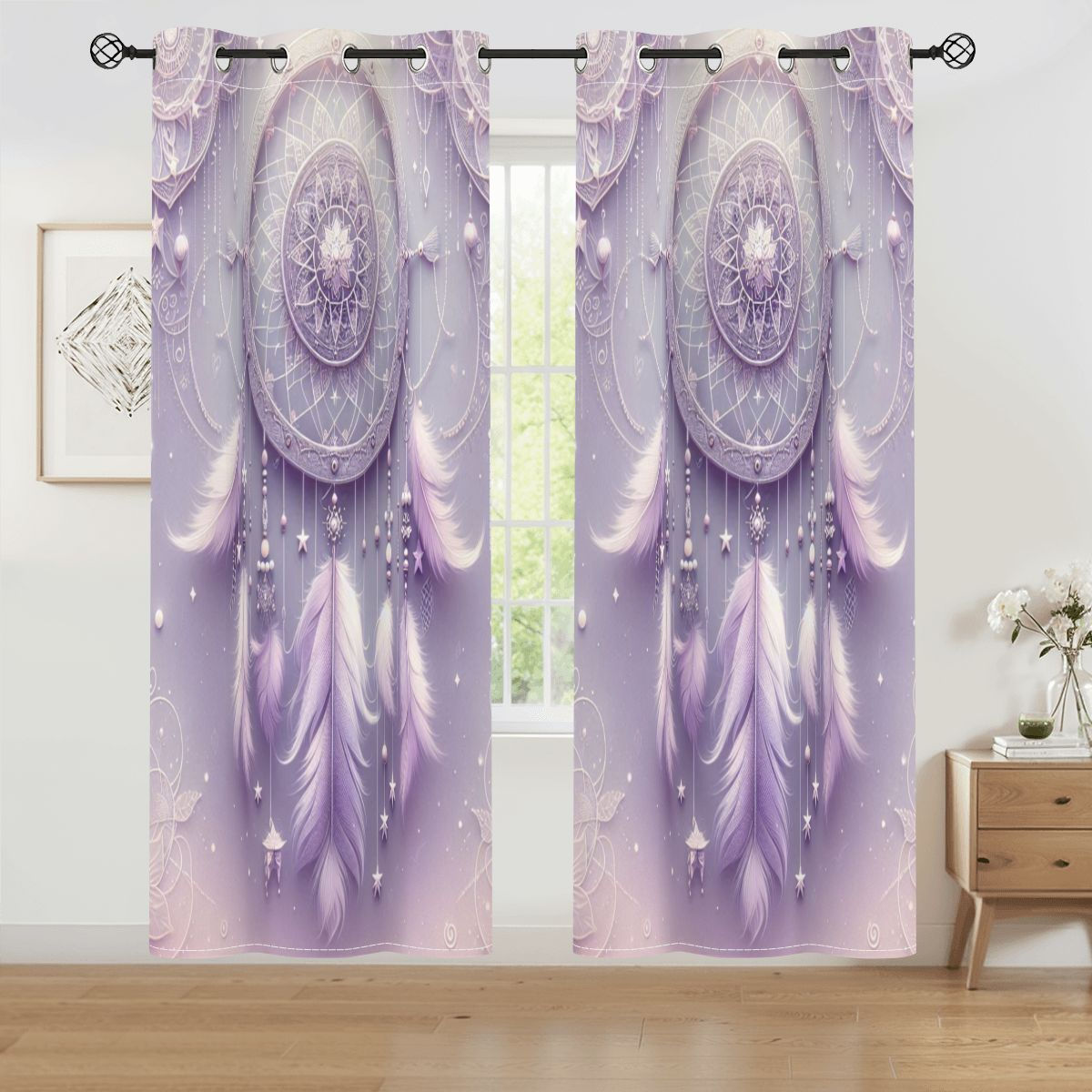 Lavender Dream Catcher Black Out Curtains
