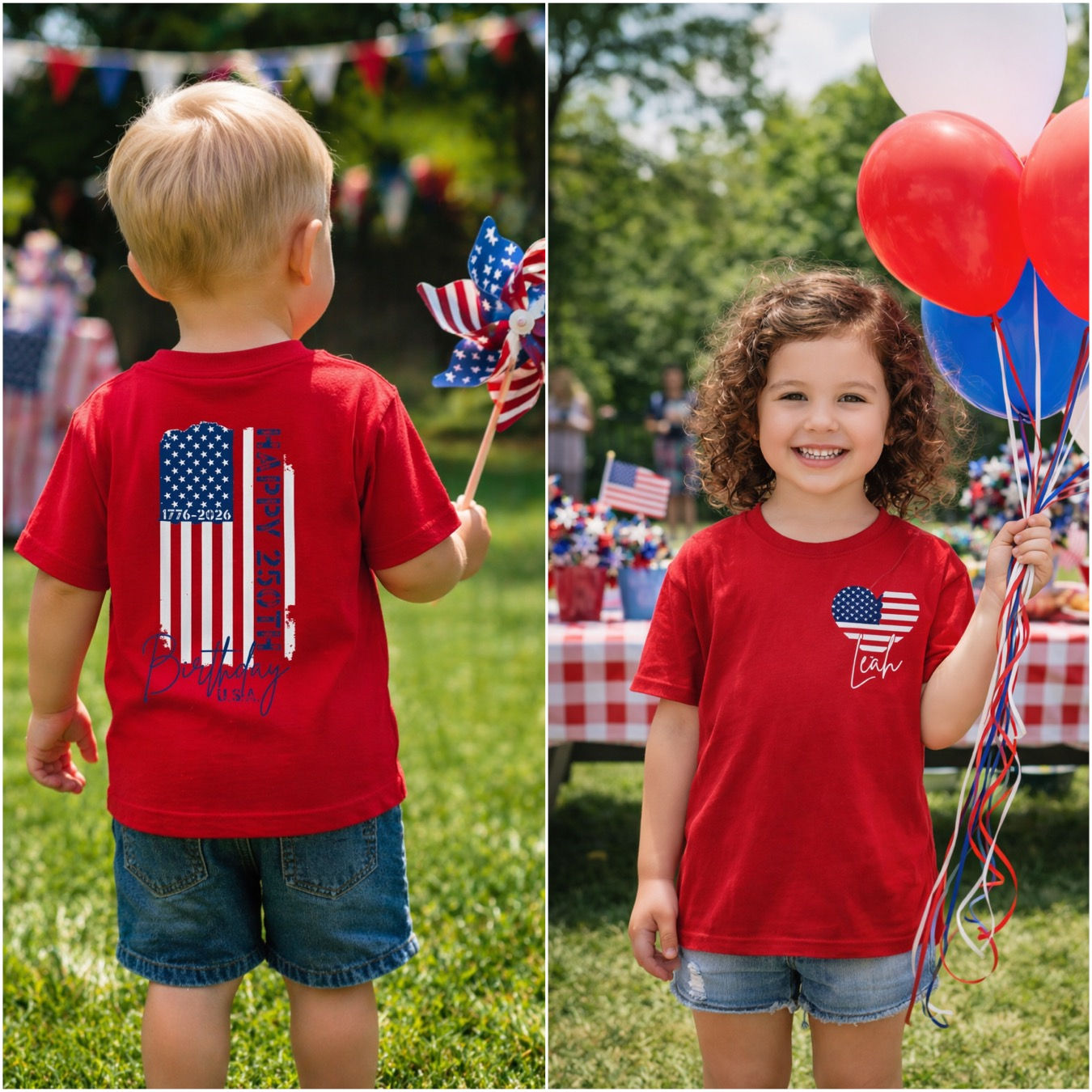 Toddler 250th Anniversary USA t-shirt - Personalizable
