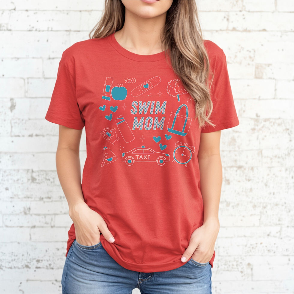 Thumbnail: PERSONALIZED Swim Mom Bella Canvas t-shirt