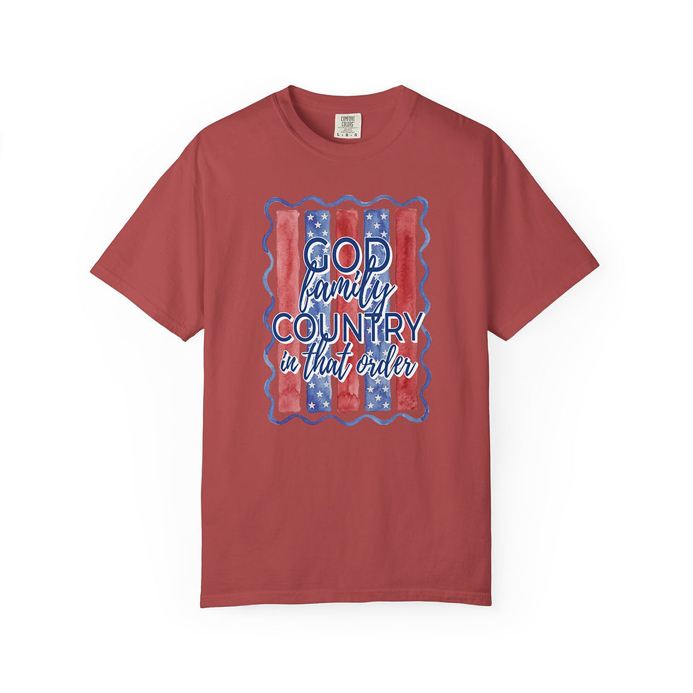 Thumbnail: God Family Country T-Shirt — Patriotic American Flag Tee