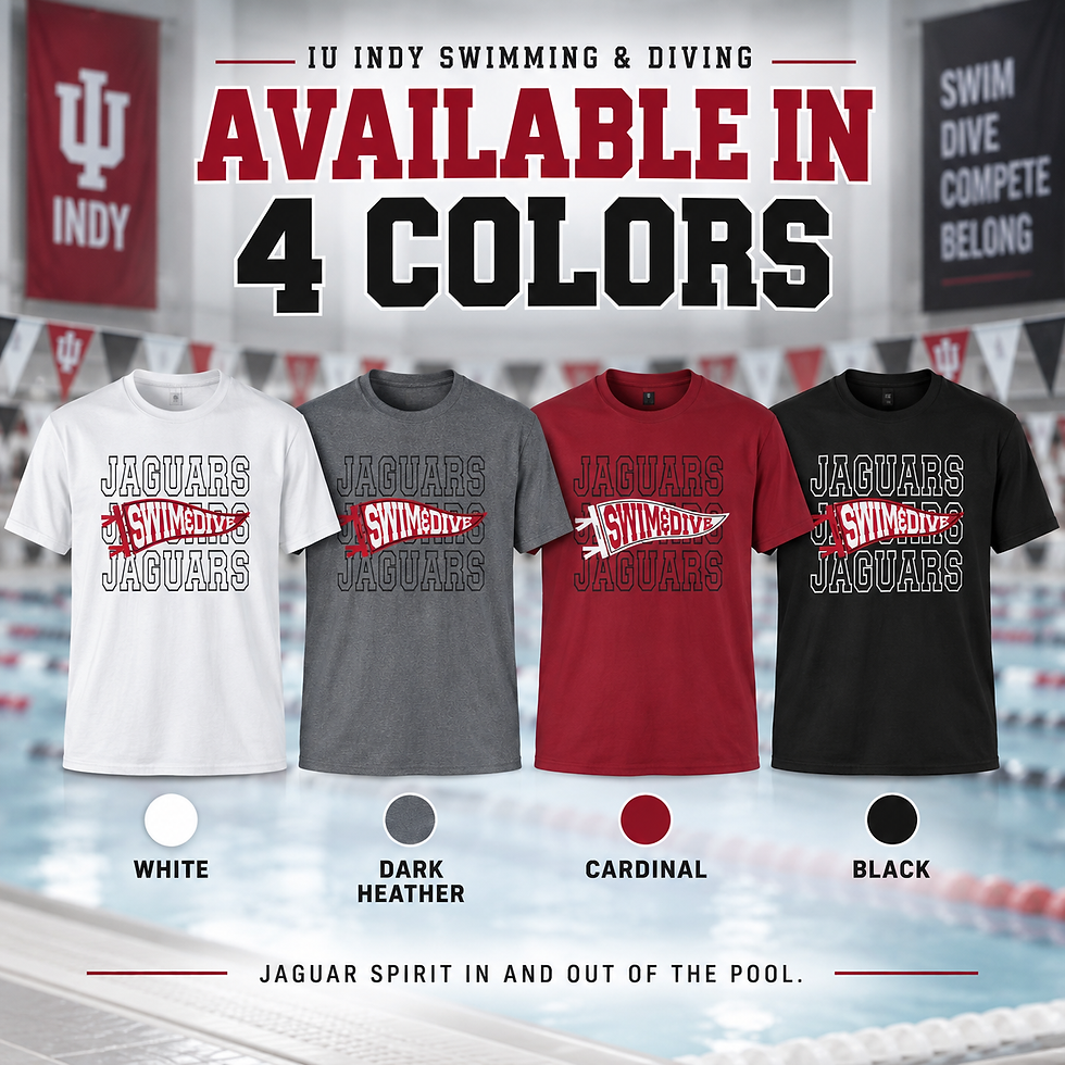 Thumbnail: IU Indy Jaguars Swim & Dive Pennant Tee – Personalized Unisex Team Shirt