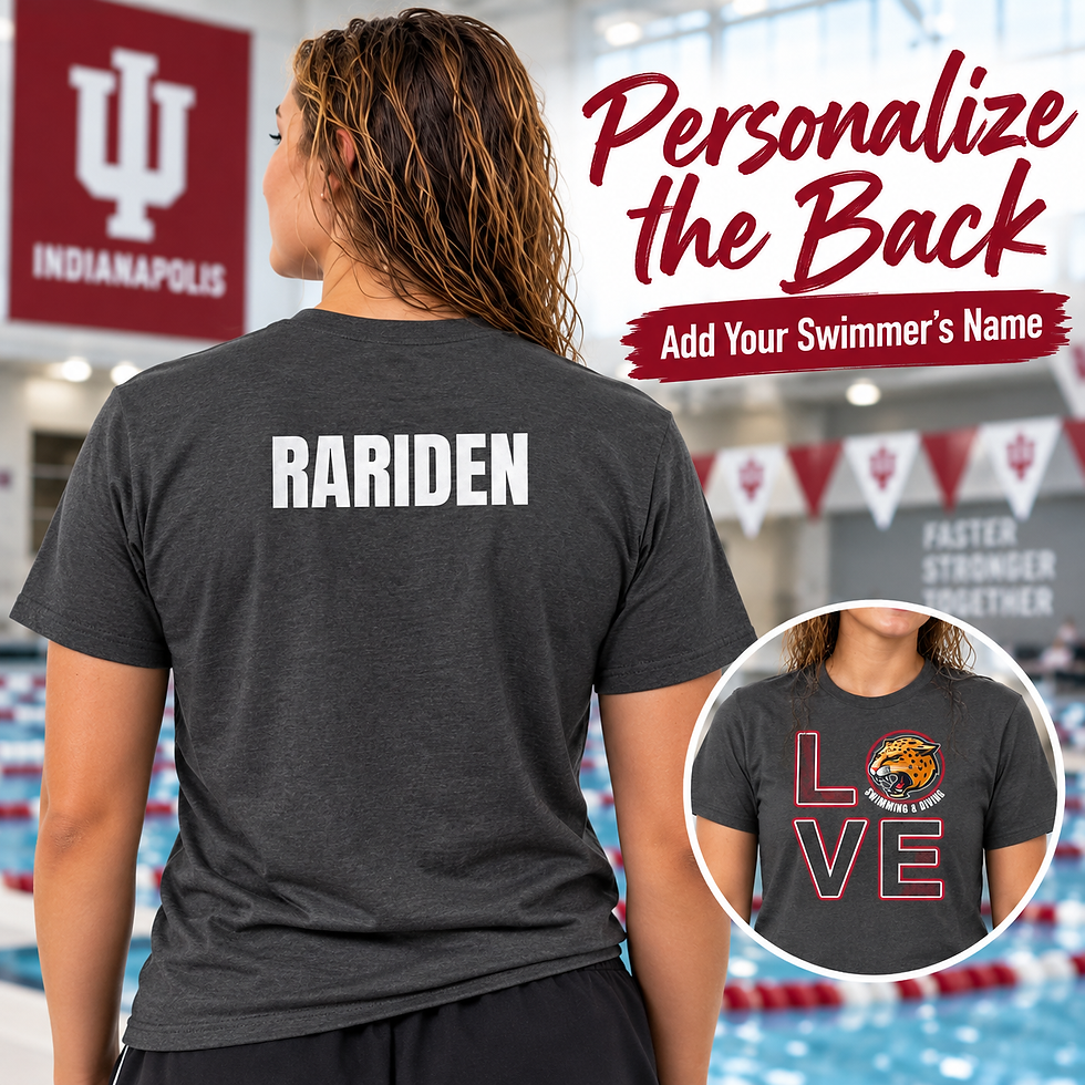 Thumbnail: IU Indy Swimming & Diving LOVE Tee – Personalized Unisex Team Shirt