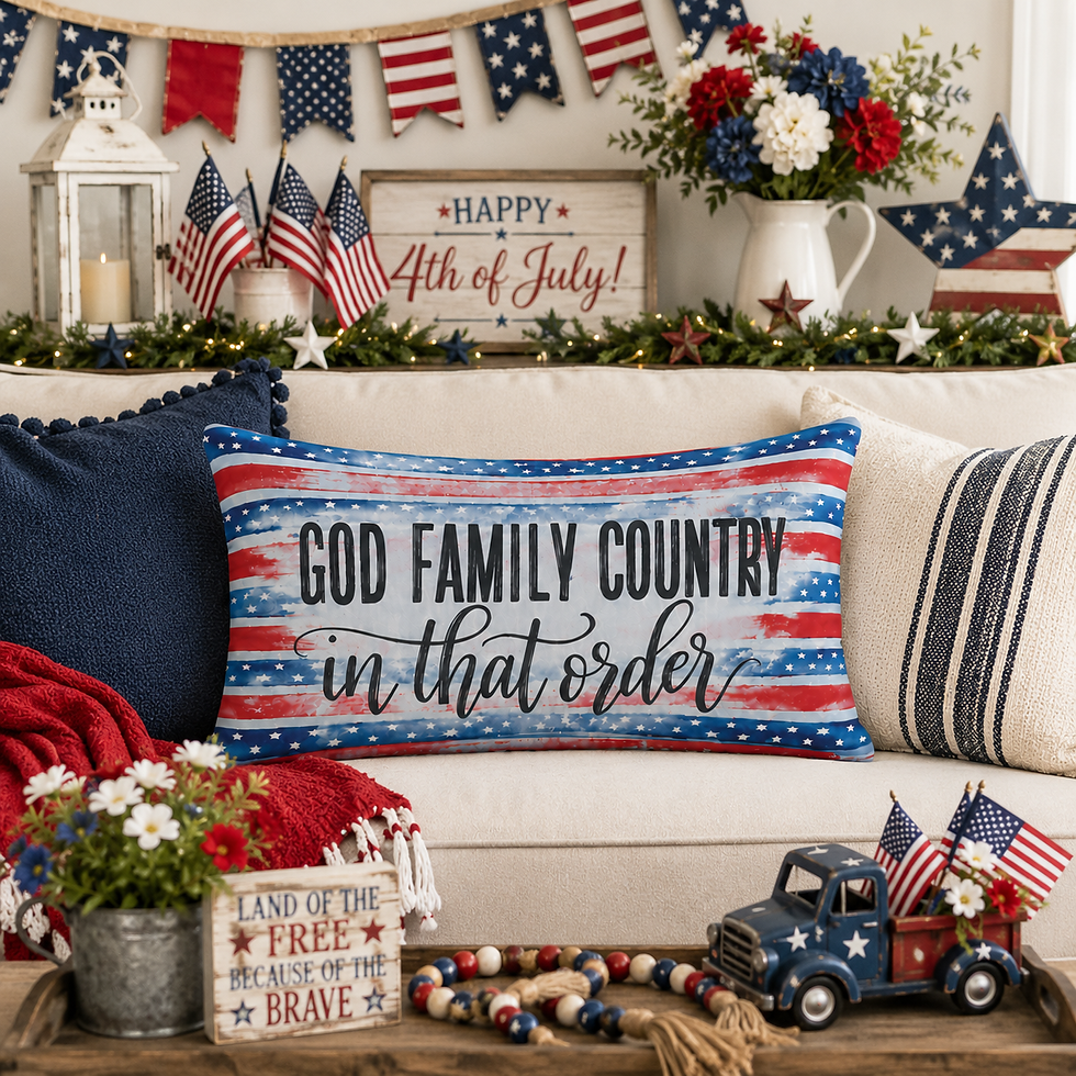 Thumbnail: GOD FAMILY COUNTRY - Patriotic Pillow