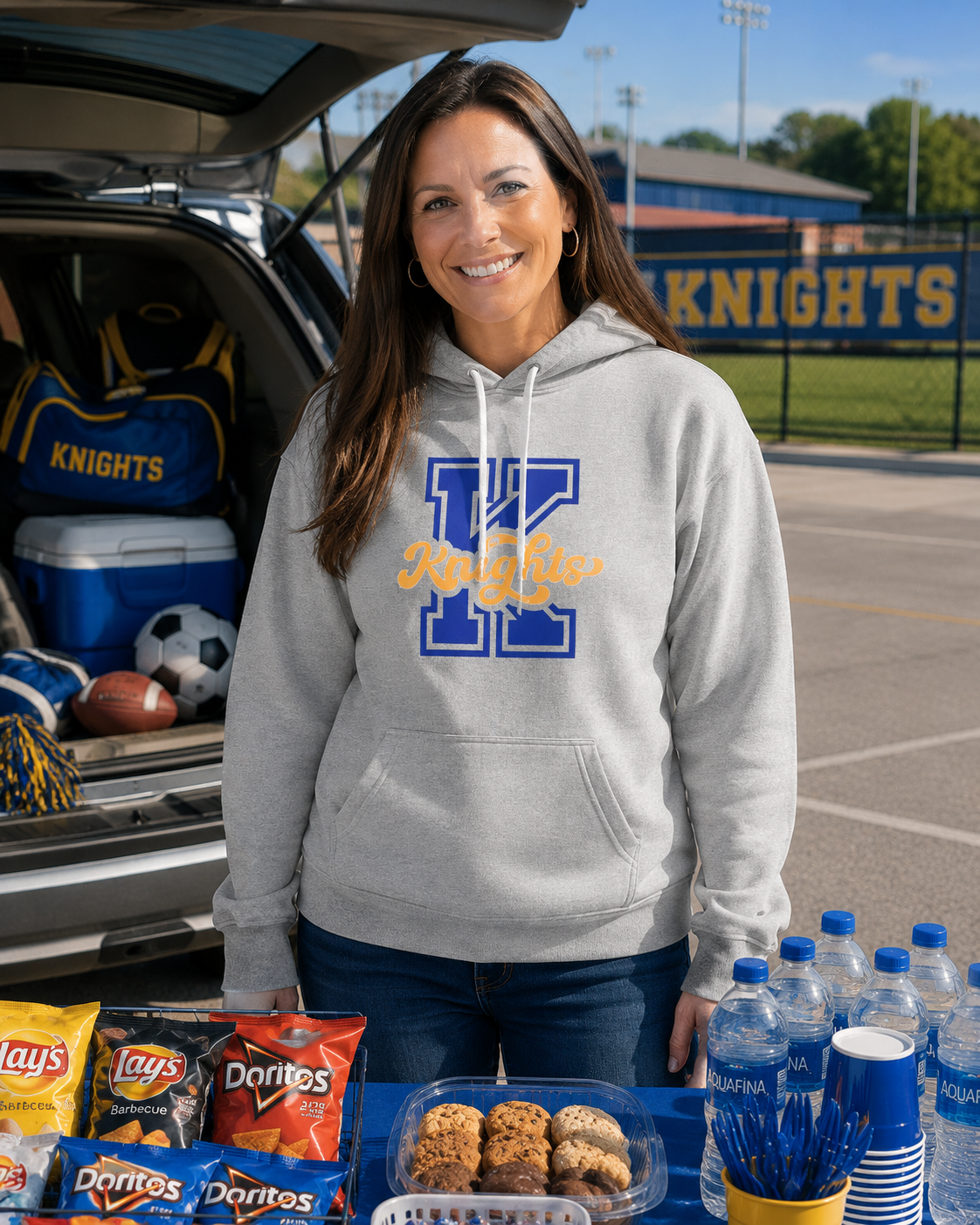 Knights K Varsity Hoodie — Retro School Letterman Pullover