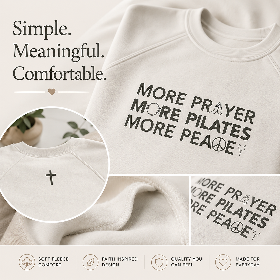Thumbnail: More Prayer More Pilates More Peace Cropped Pullover