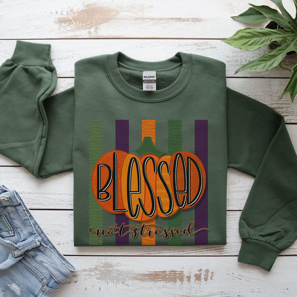 Thumbnail: Pumpkin Blessed Sweatshirt, Christian Fall Tee, Autumn Apparel, Thanksgiving