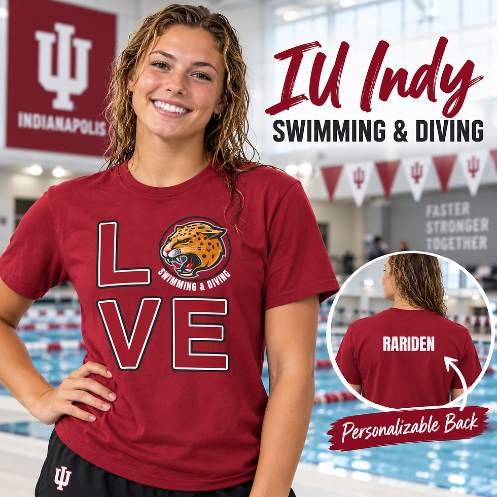 Thumbnail: IU Indy Swimming & Diving LOVE Tee – Personalized Unisex Team Shirt