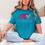 Thumbnail: Heart knit texture T-Shirt — 'LOVE' Handwritten Graphic Comfort Colors Tee