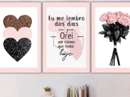 Kit 3 quadro decorativo Eu me lembro dos dias em que Orei por coisas que tenho hoje