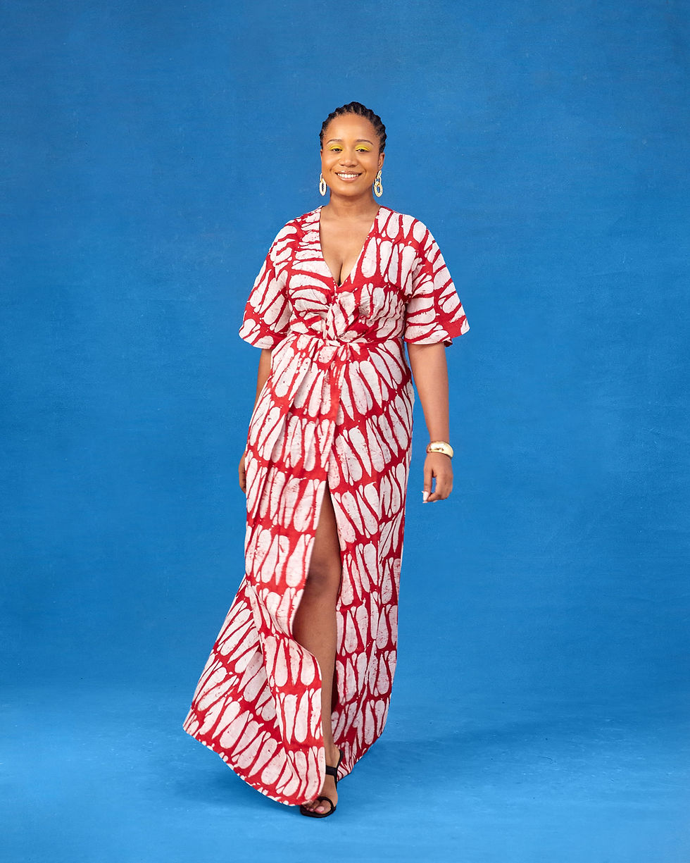 Thumbnail: Kamsi Women's Flowy Front Knot Dress | High Slit, Casual Chic & Minimalist Style