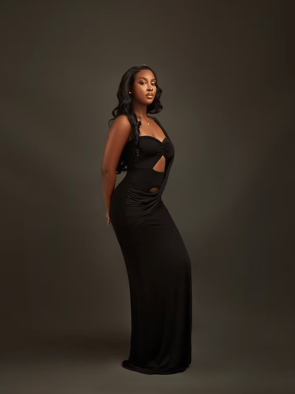 Thumbnail: Leo Luxe Women's Black Cut-Out Maxi Gown | Sexy | Party | Statement Dres