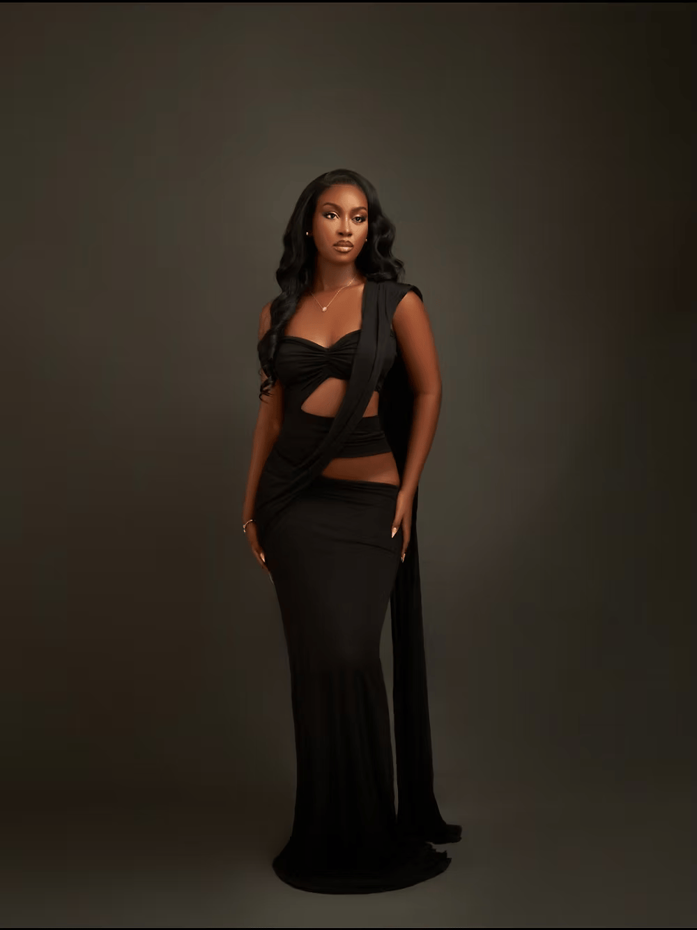 Leo Luxe Women's Black Cut-Out Maxi Gown | Sexy | Party | Statement Dres