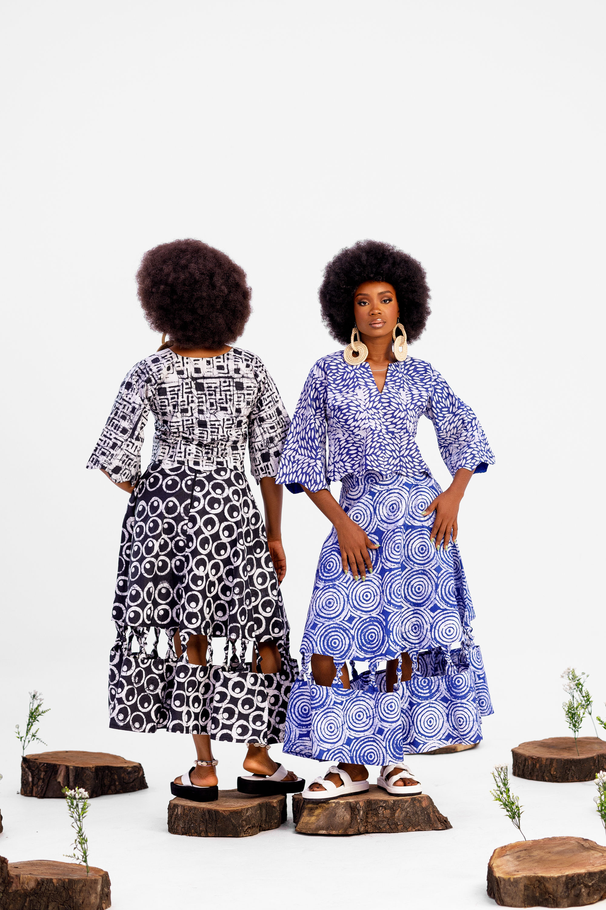 Donna Women’s Mismatched Adire Cutout Skirt Set