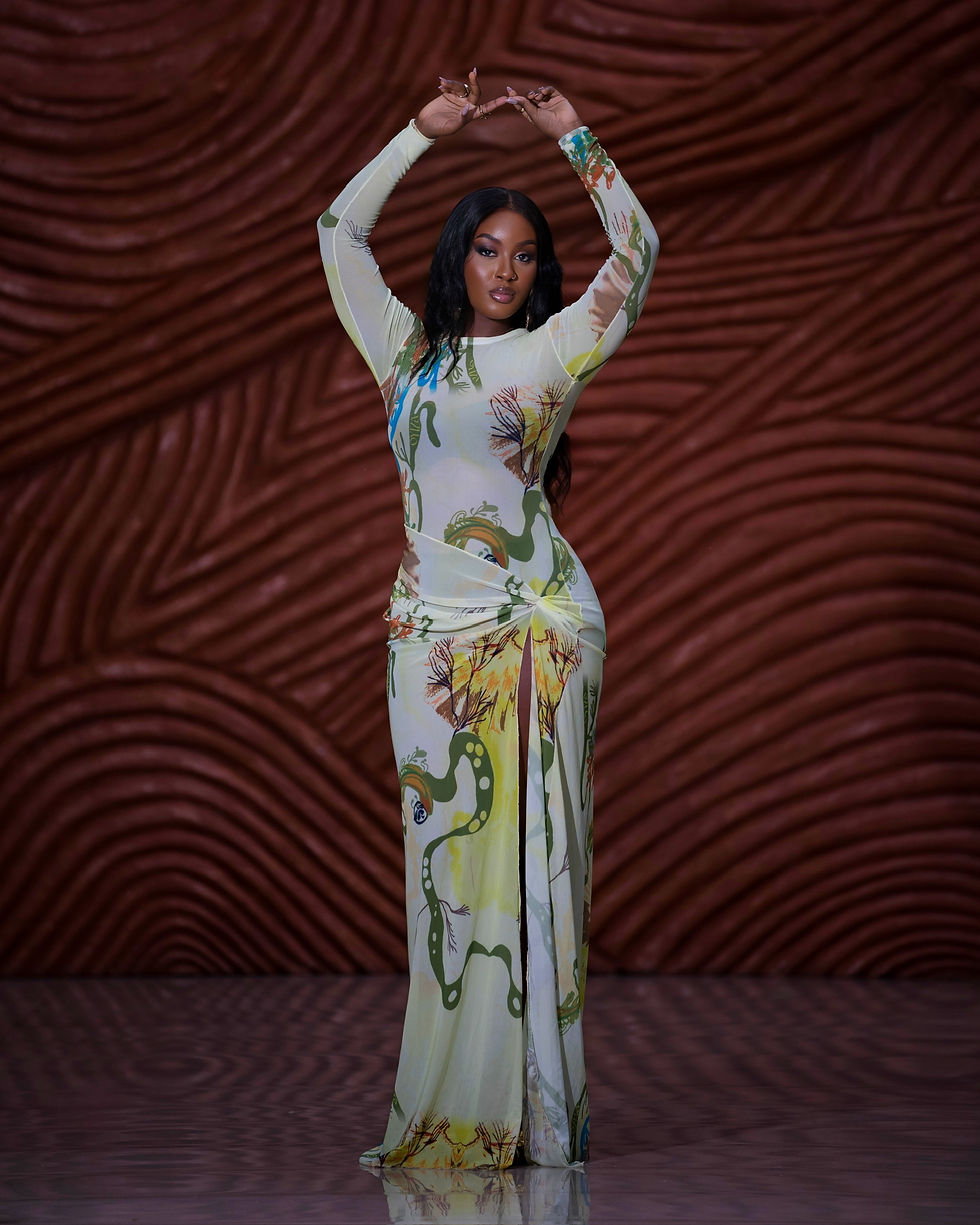 Thumbnail: Mela Sheer Elegance Maxi Dress