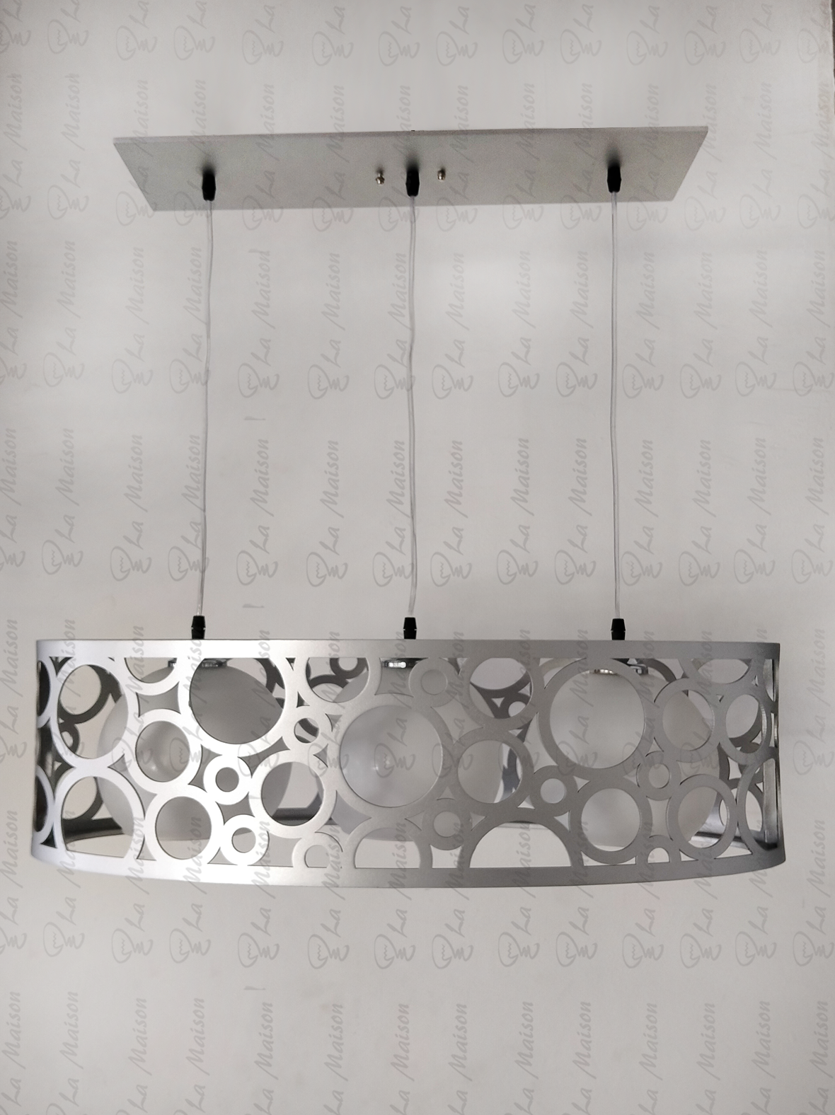 نجفة مودرن بيضاوية خشب سيلڤر