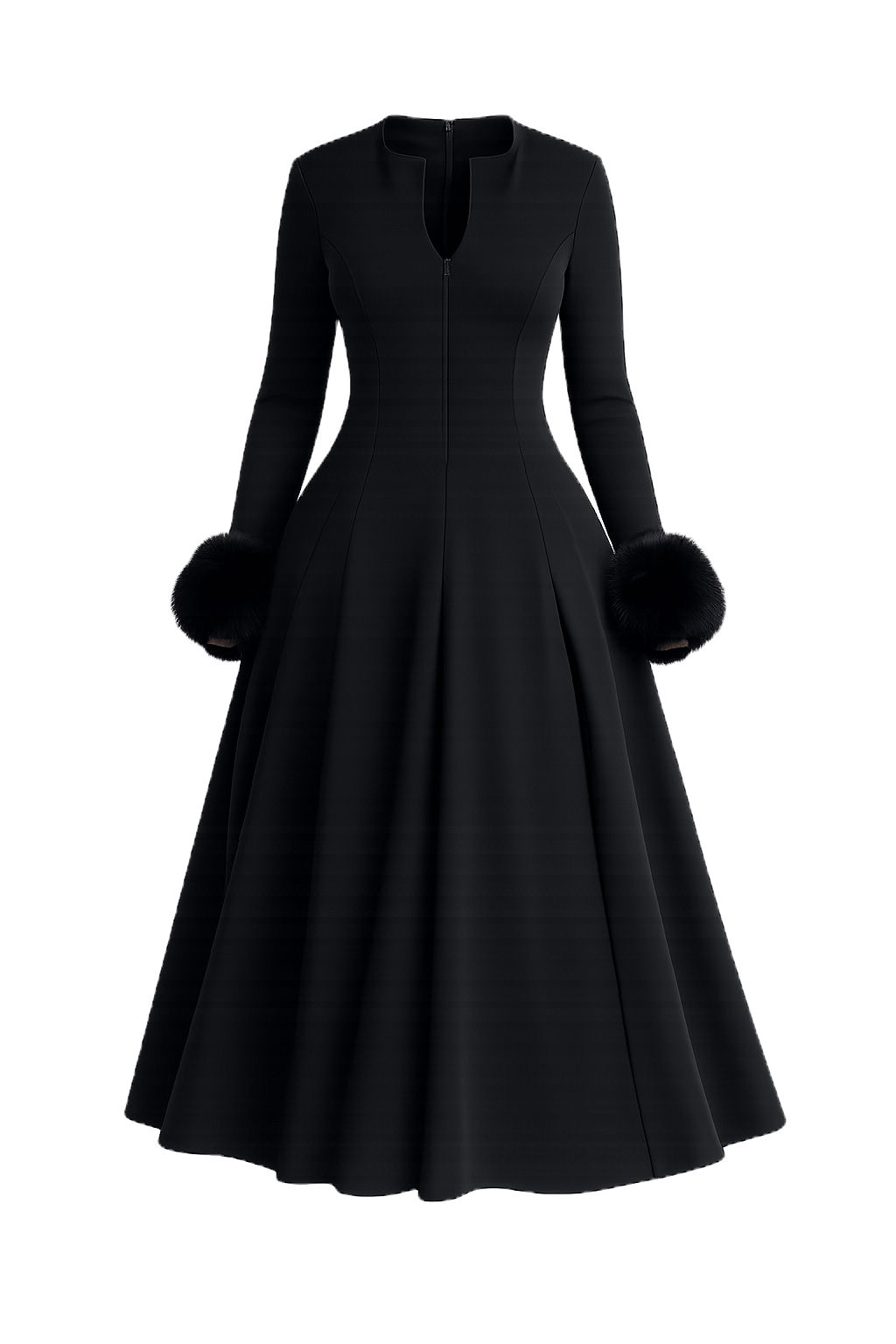 Noir Pleated Midi Dress