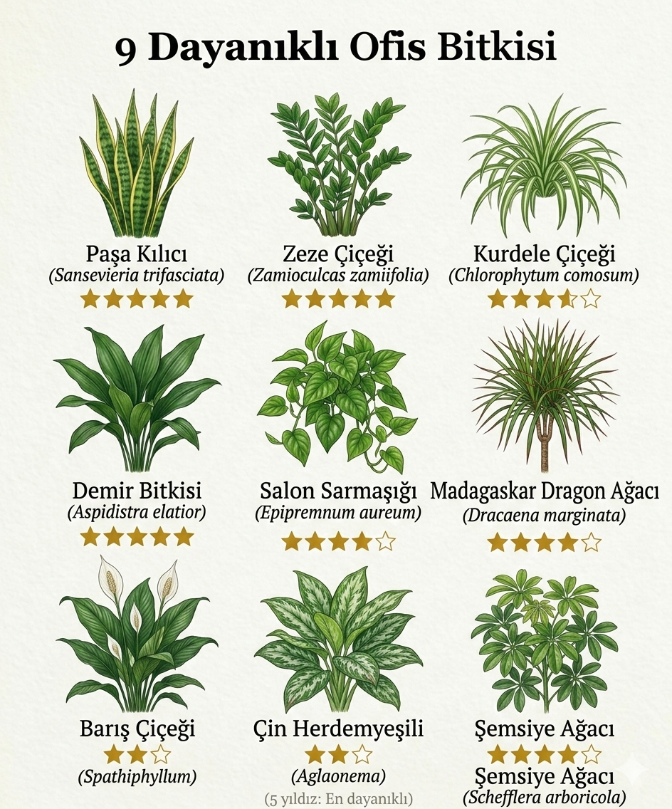 Ofisinize Hayat Katacak 9 Dayanıklı Ofis Bitkisi