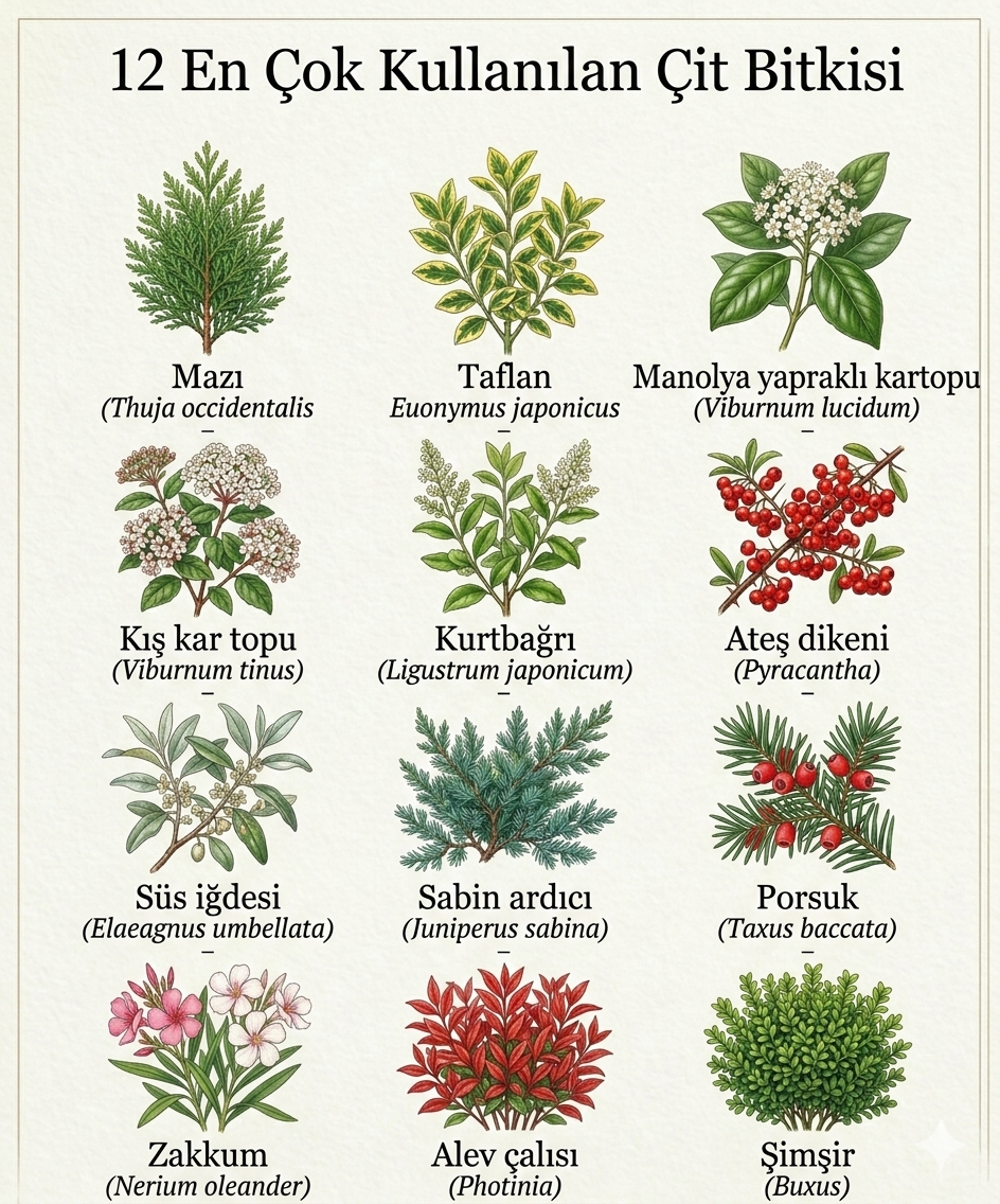 Çok Kullanılan Çit Bitkileri