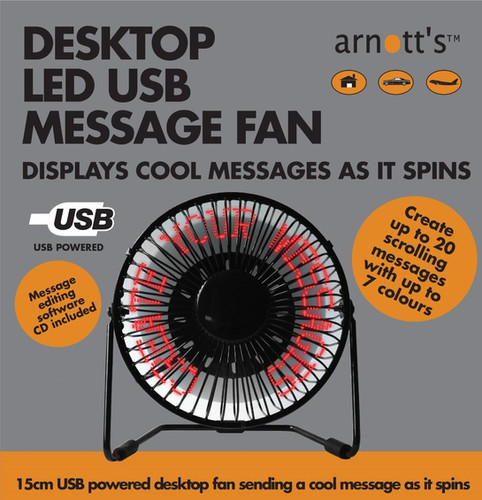 Desktop USB LED Message Fan | TG Christmas
