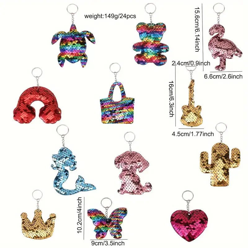 Thumbnail: Assorted Sequin Flip Keyrings
