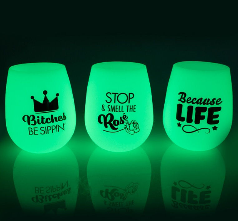 Thumbnail: Glow In The Dark Wine Cup 'Because Life'