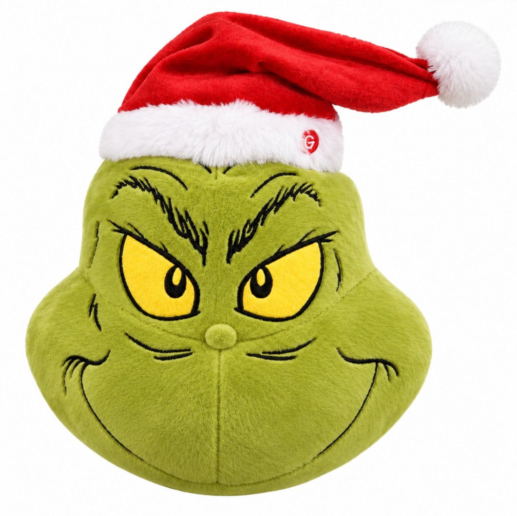 Animated Hanging Grinch Head – 25cm