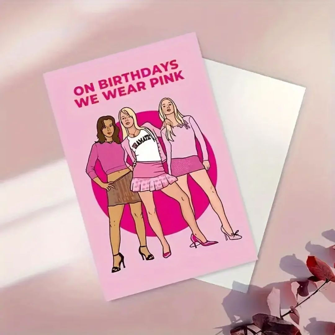On Birthdays We Wear Pink Birthday Card