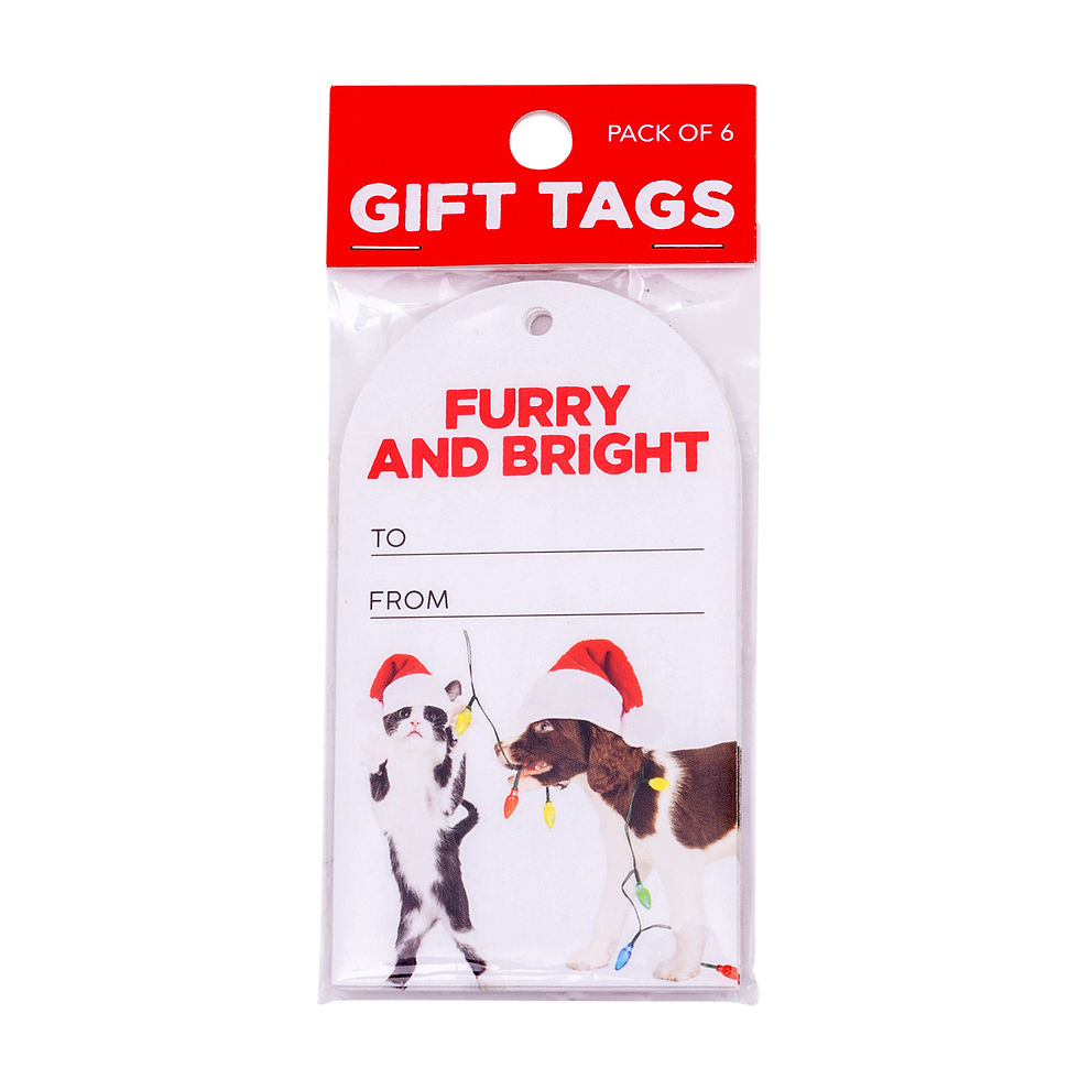 Thumbnail: Furry and Bright Christmas Gift Tags – 6 Pack