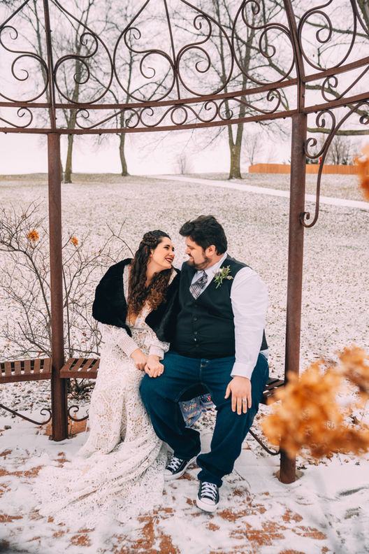 Happy bride and groom romantic