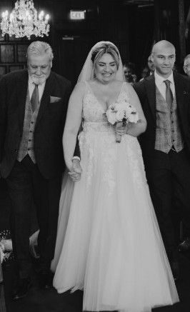 My husband said we looked like a bit of a rabble walking down as a three, but it was one of the best moments.